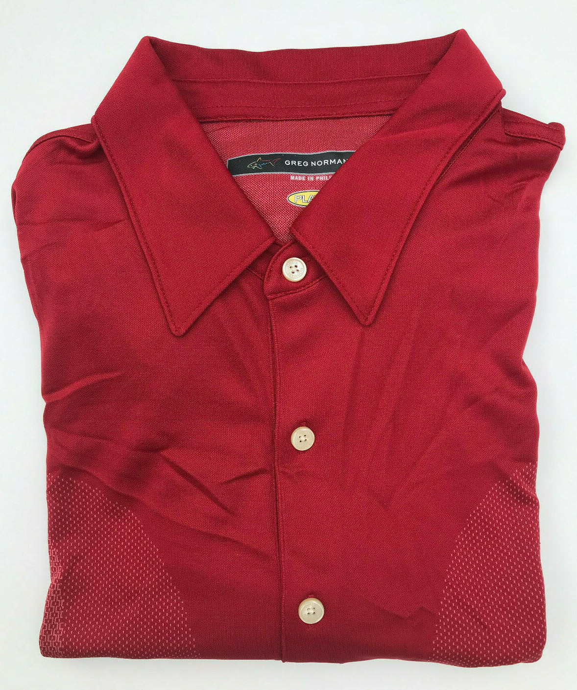 Greg Norman S/S PLAY DRY Red Patterned Polo Shirt Size M