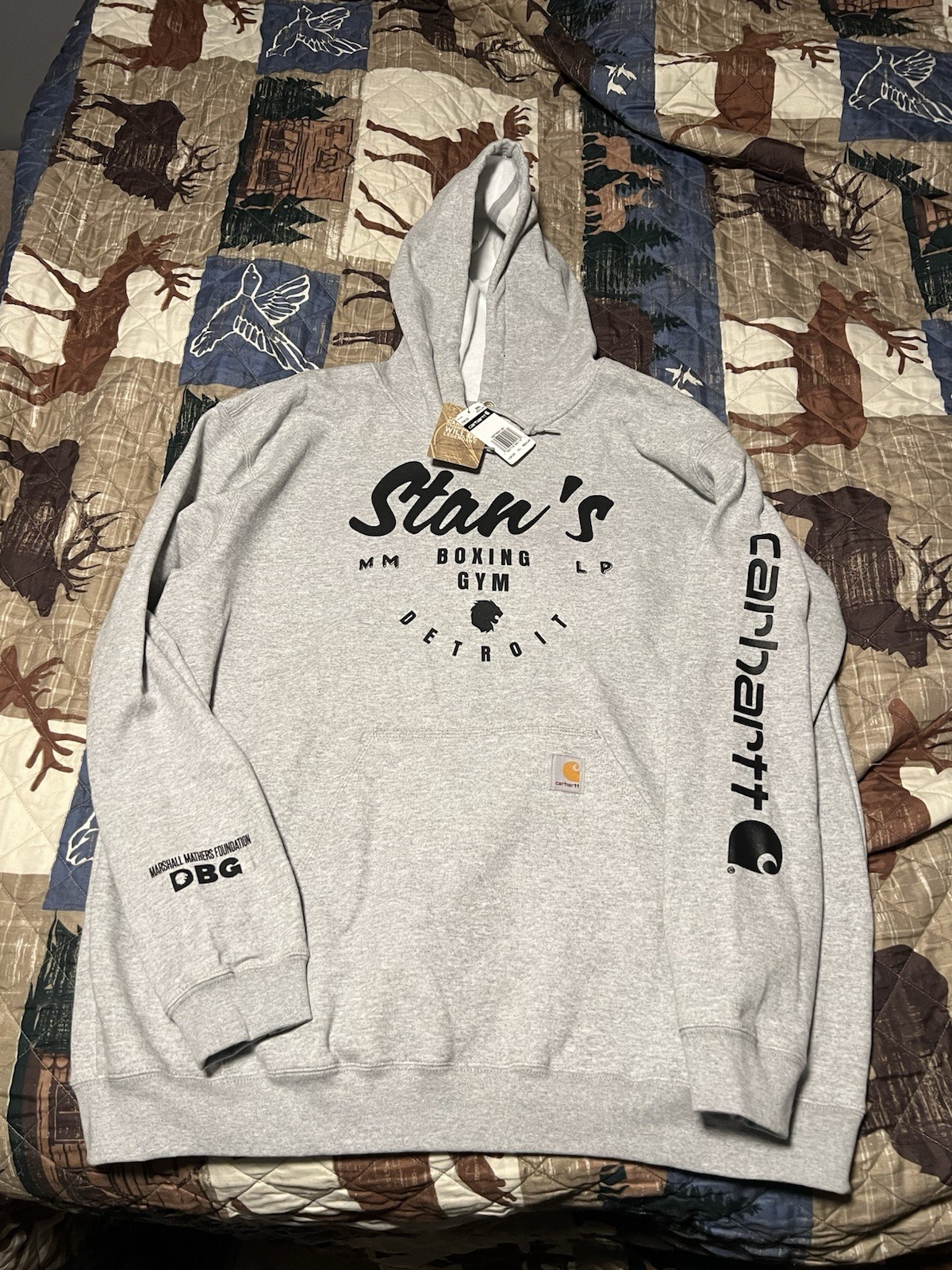 Brand New Limited Edition Eminem Carhartt 2xl Stans Boxing Gym Grey Hoodie Brand New Limited Edition Eminem Carhartt 2xl Stans Boxing Gym Grey Hoodie