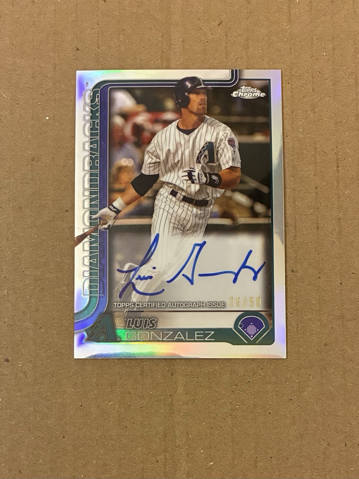 2025 Topps Chrome Update Luis Gonzalez Legends Auto /50 Dbacks CLA-LG 26/50