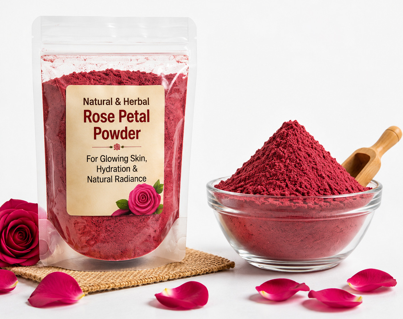 TWM Natural Rose Petal Powder Herbal for Face, Skin & Hair Care