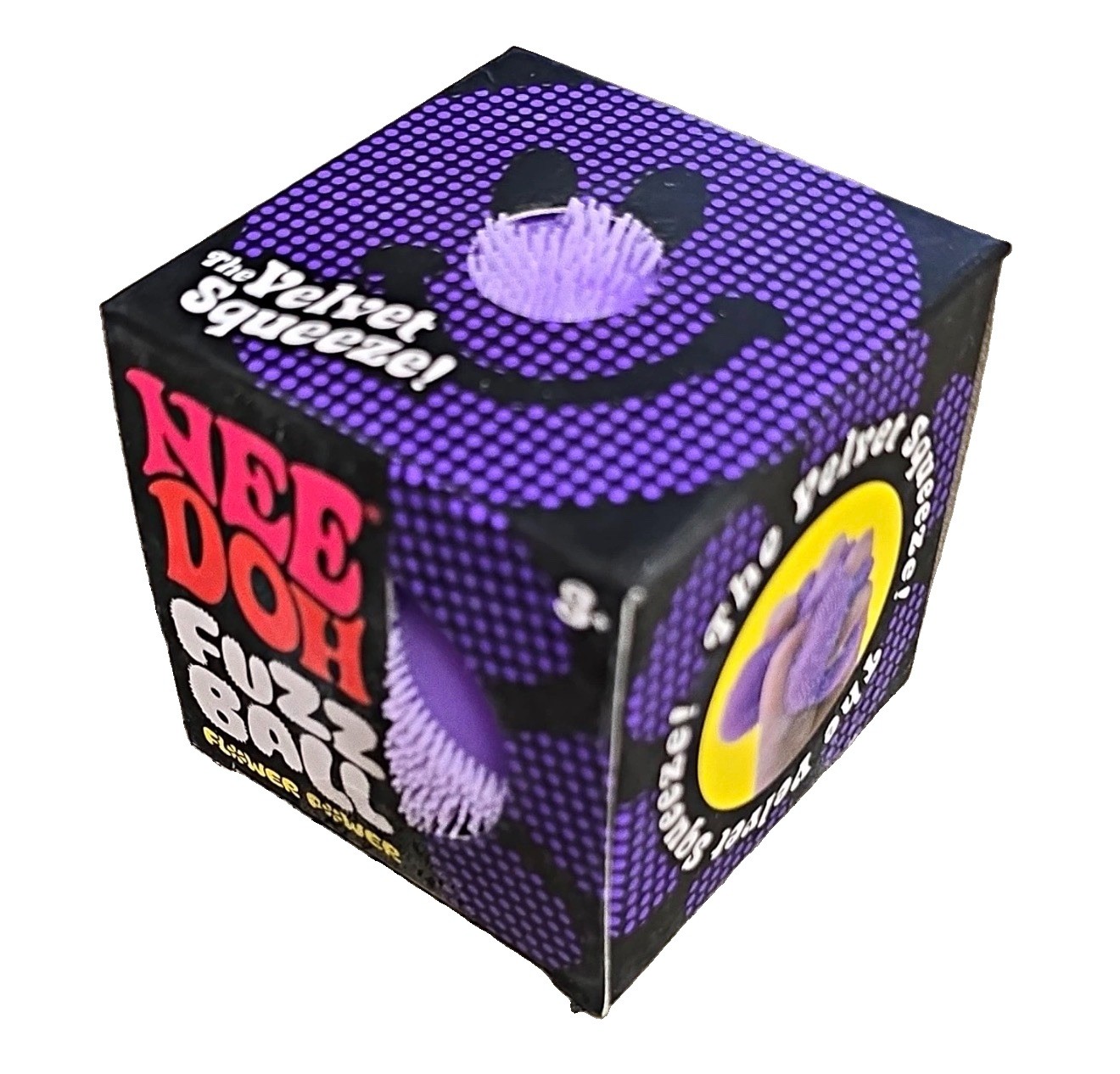 New Schylling NeeDoh Fuzz Ball Flower Power Purple Rare Viral TikTok Sold Out