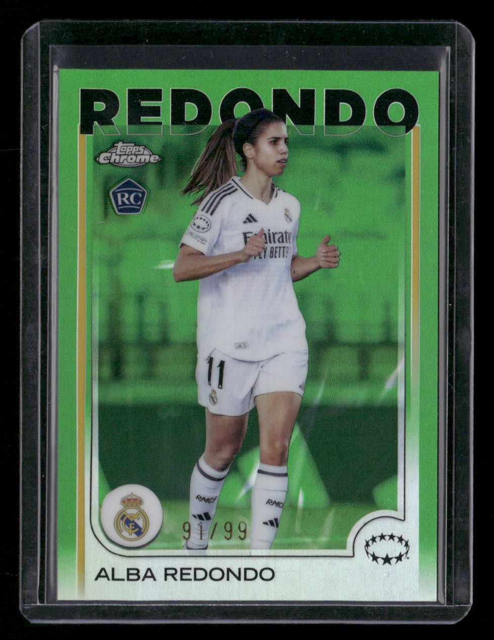 2024-25 Topps Chrome UEFA Women\'s Alba Redondo #37 Green Refractor /99 RC