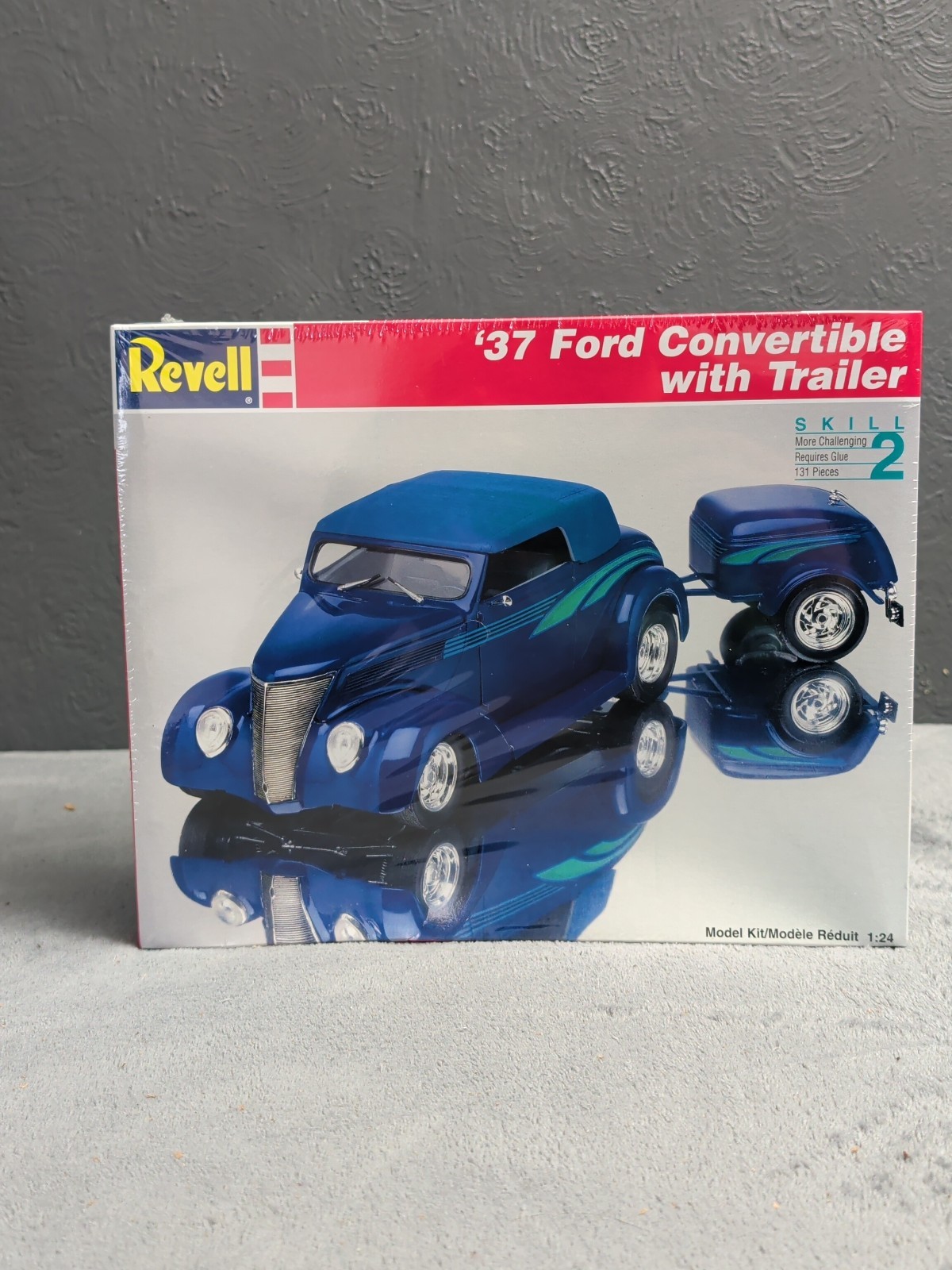 Revell 1937 Ford Convertible with Trailer 1:24 Scale Model Kit - Factory Sealed