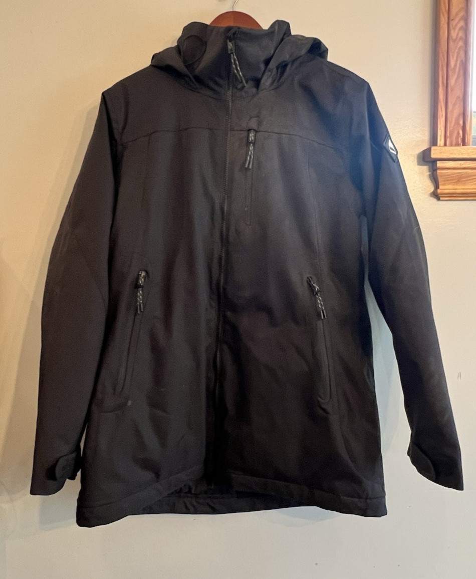 BURTON Snowboards W\'s LELAH Hooded Zip front Jacket Coat Black Size Large