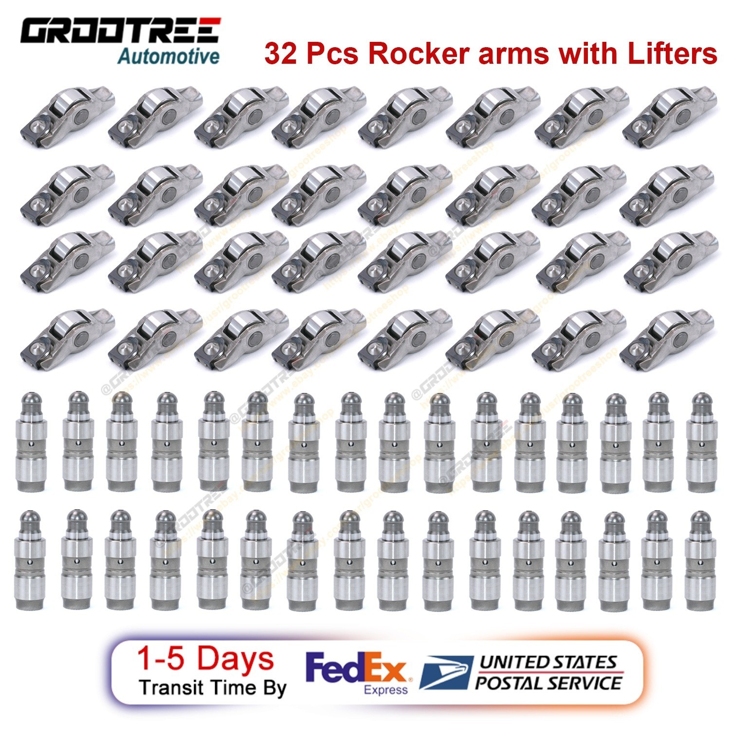 32x Rocker arm & 32x Hydraulic Valve lifter for Ford Mustang F150 5.0L 2018-2025
