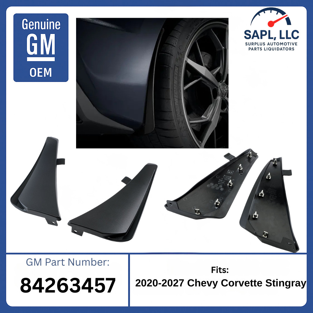New OEM 2020-2027 Corvette Stingray C8 Rear Splash Guards Black GM 84263457