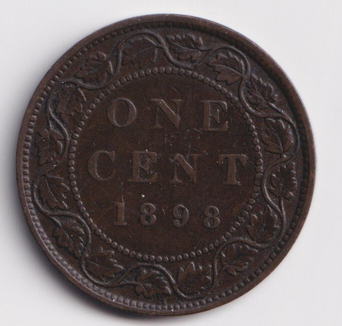 Canada 1898 H Large One 1 Cent Queen Victoria Nice Details Better Date #3 XF