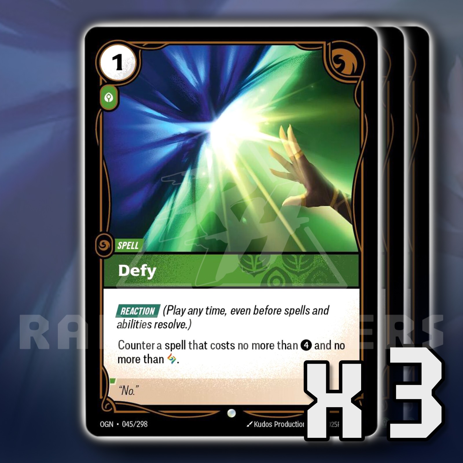 Defy 045/298 x3 Common Origins RIFTBOUND