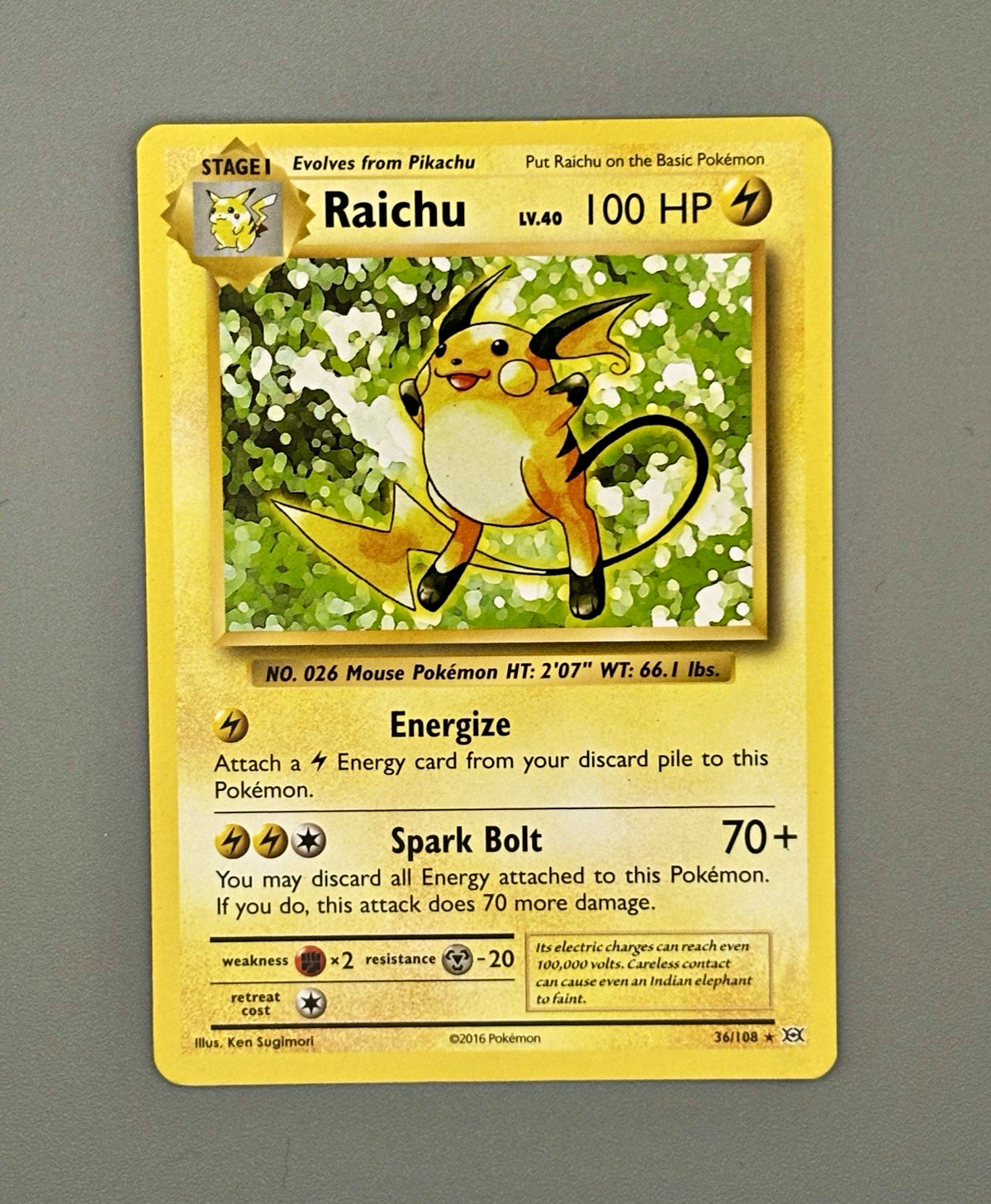 Raichu 36/108 Rare XY Evolutions Deck Exclusives Regular 100 HP Stage 1