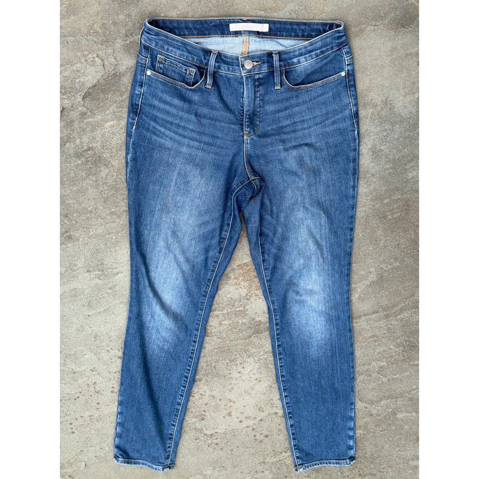Athleta Sculptek High-Rise Skinny Jeans Medium Wash Size 8