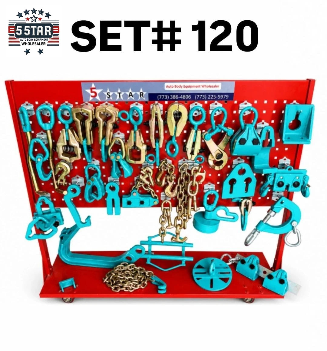 Set#120 36 PIECE AUTO BODY FRAME MACHINE PULLING TOOLS & CLAMPS VALUE SET
