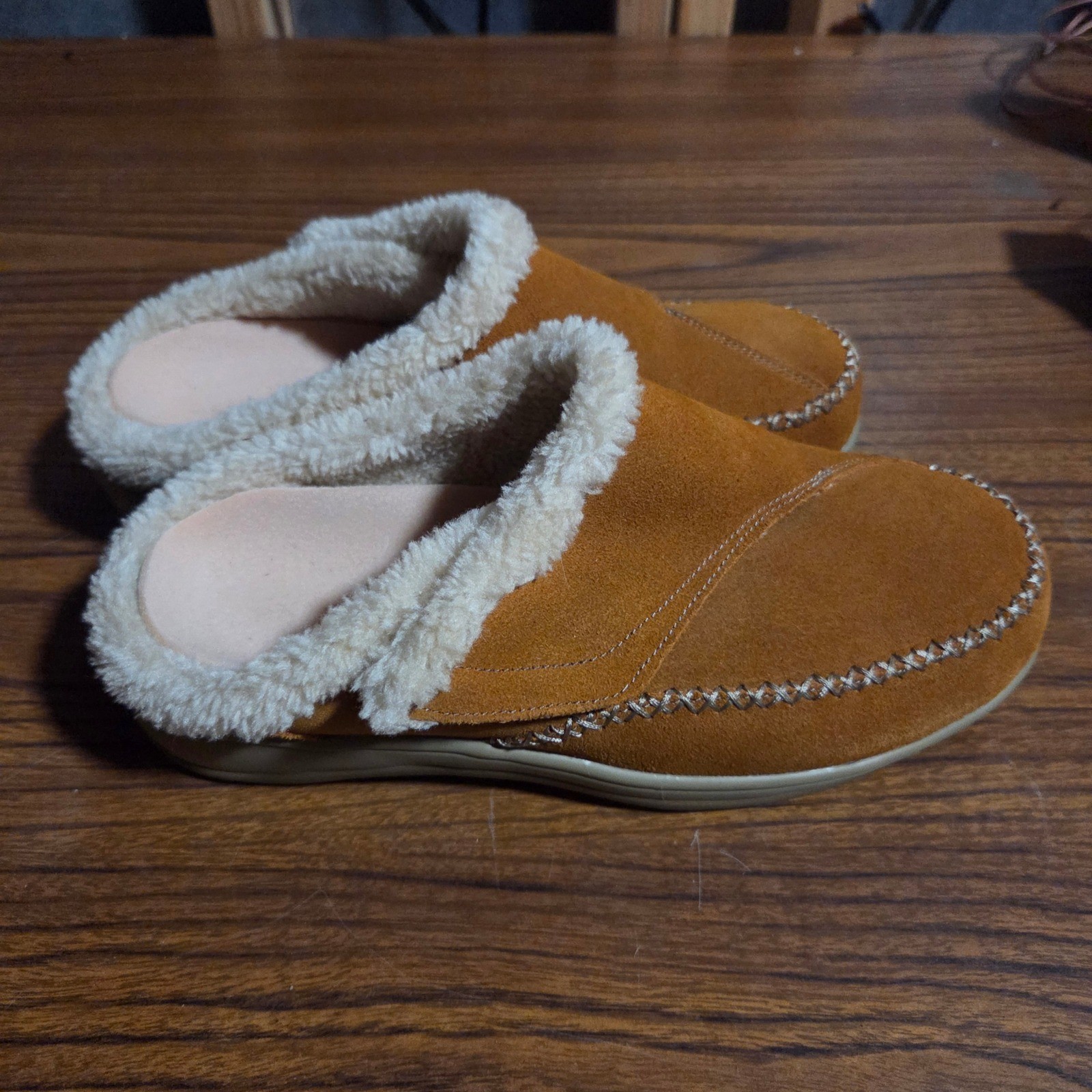 Orthofeet Margaret Womens 8 Suede Orthopedic Slippers Camel Brown Fur Mules Orthofeet Margaret Womens 8 Suede Orthopedic Slippers Camel Brown Fur Mules