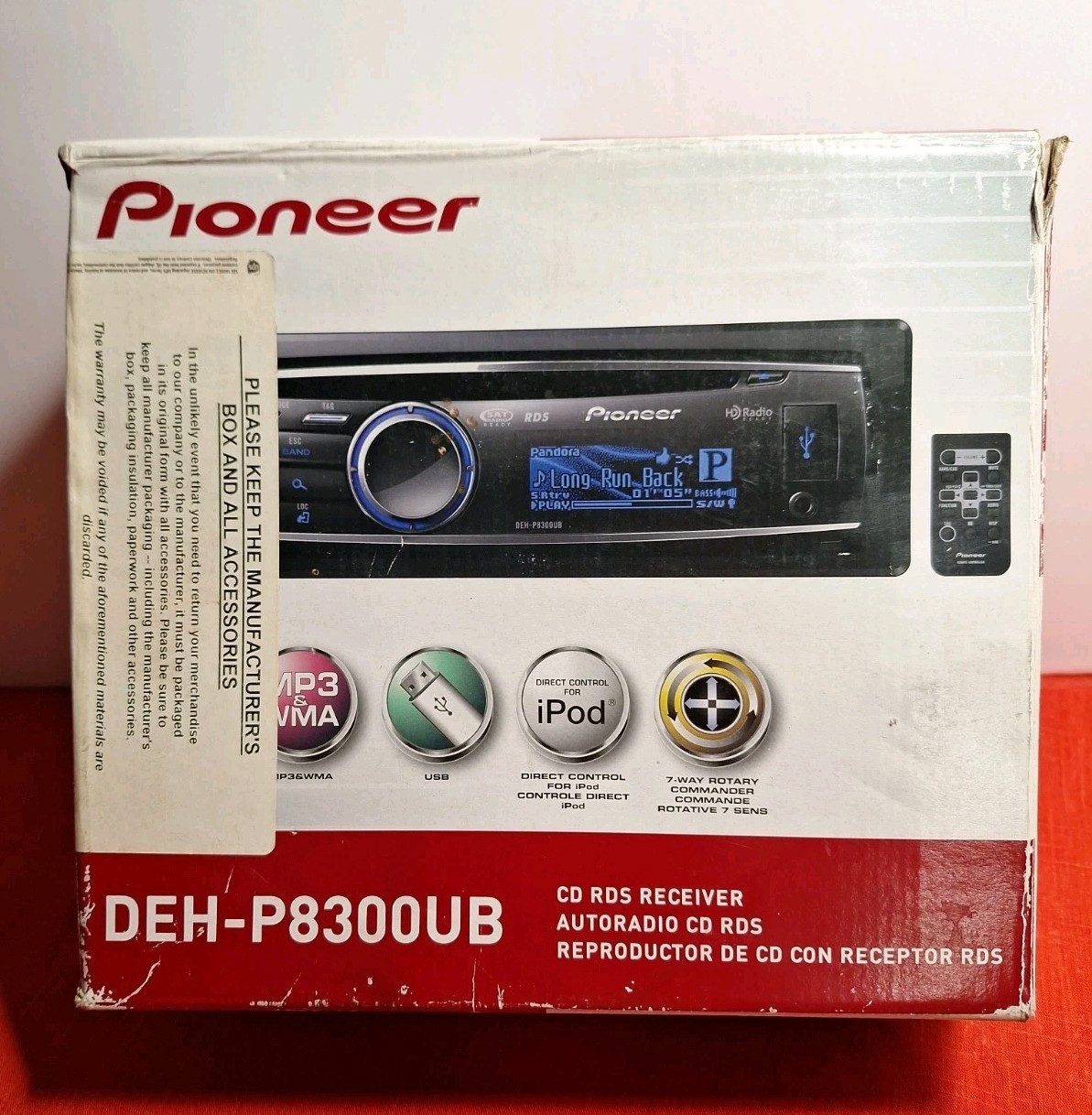 Pioneer DEH-P8300UB dolphin car stereo OEL Display Tested. Missing Knob. Pioneer DEH-P8300UB dolphin car stereo OEL Display Tested. Missing Knob.