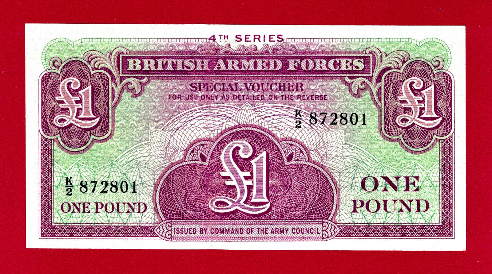 SCARCE 1962 BRITISH ARMED FORCES (BAF) UNC 1 POUND BANKNOTE - 4th Series (PM-36) SCARCE 1962 BRITISH ARMED FORCES (BAF) UNC 1 POUND BANKNOTE - 4th Series (PM-36)