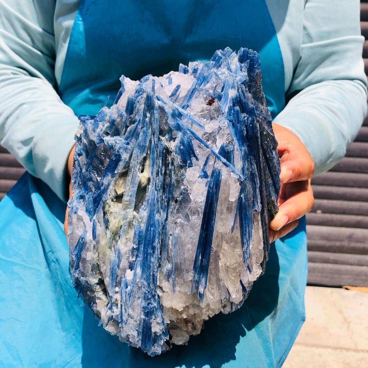 16.12LB Natural Blue crystal mineral standard Quartz Crystal Healing Sample 5290