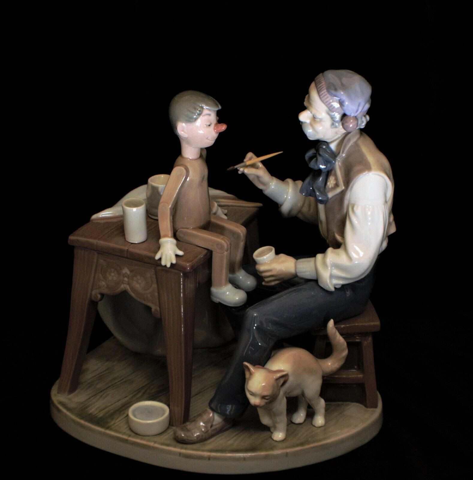 Rare Lladro Porcelain Figurine 5396 - The Puppet Painter w/original brush/box