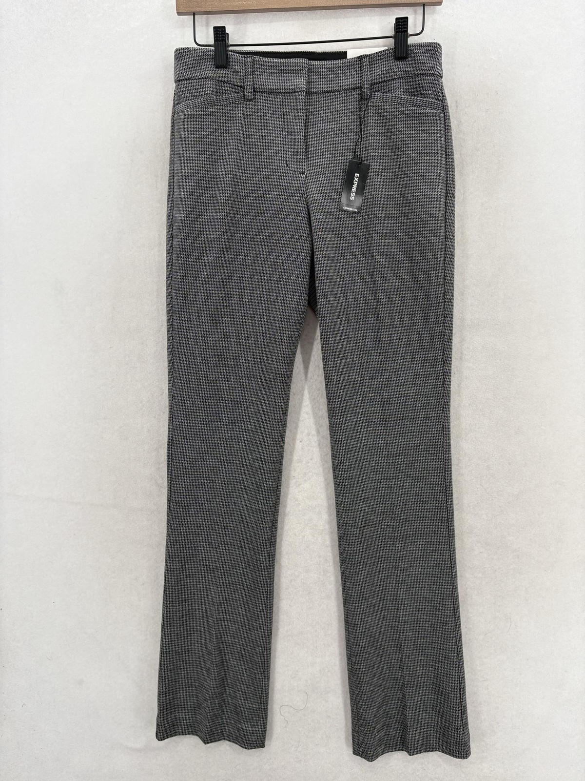 Express Columnist Barely Boot Dress Pants Womens 2 Gray Stretch Career Workwear