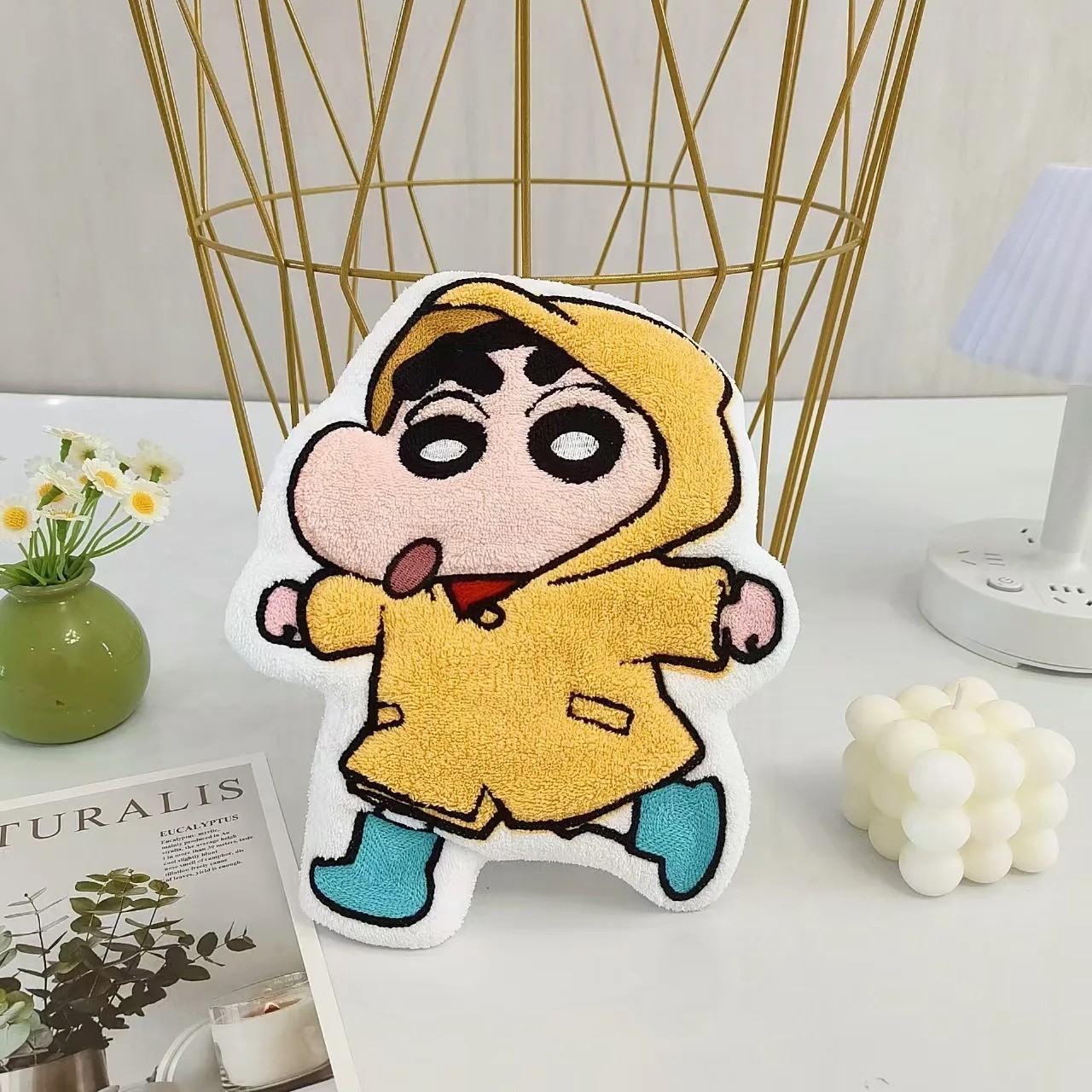 Shin Chan Cartoon Coral Fleece Hand Towel Kitchen Bathroom Quick Dry