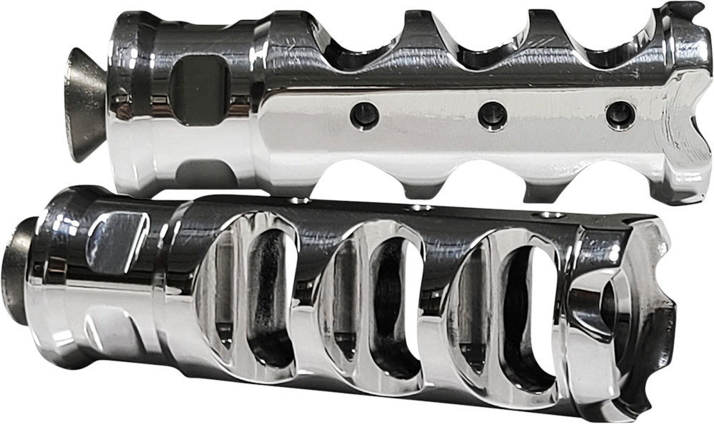 Accutronix Chrome Muzzle Break Shifter Peg Heel/Toe Harley & Custom Application