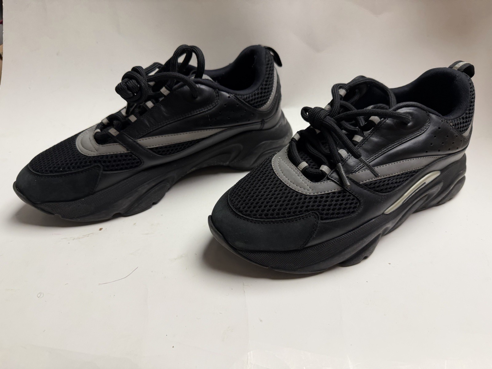 Dior B30 Men’s Sneakers Black Gray Technical Mesh Reflective Shoes Size US 9
