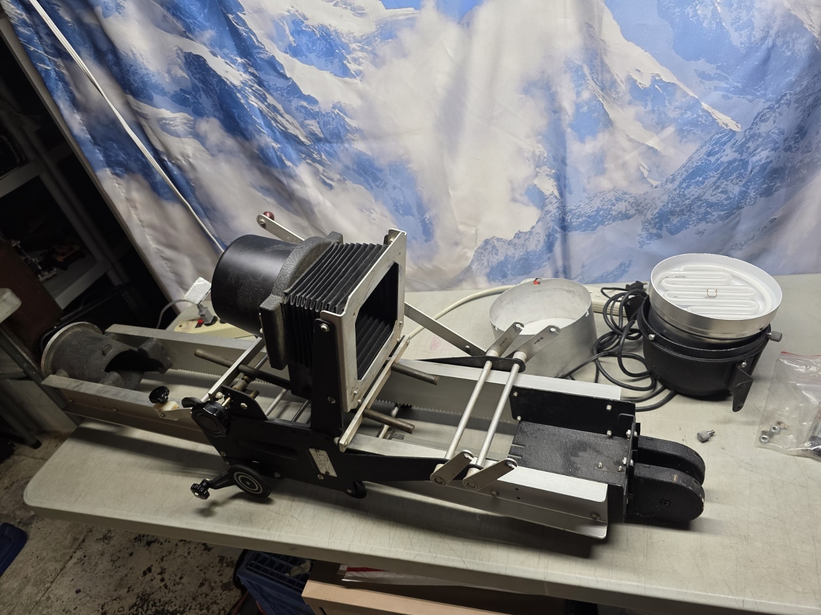 🔥 Vtg Simmon Omega D2 4x5 Photo Enlarger w/ Aristo D-2 Cold Light Head Tested