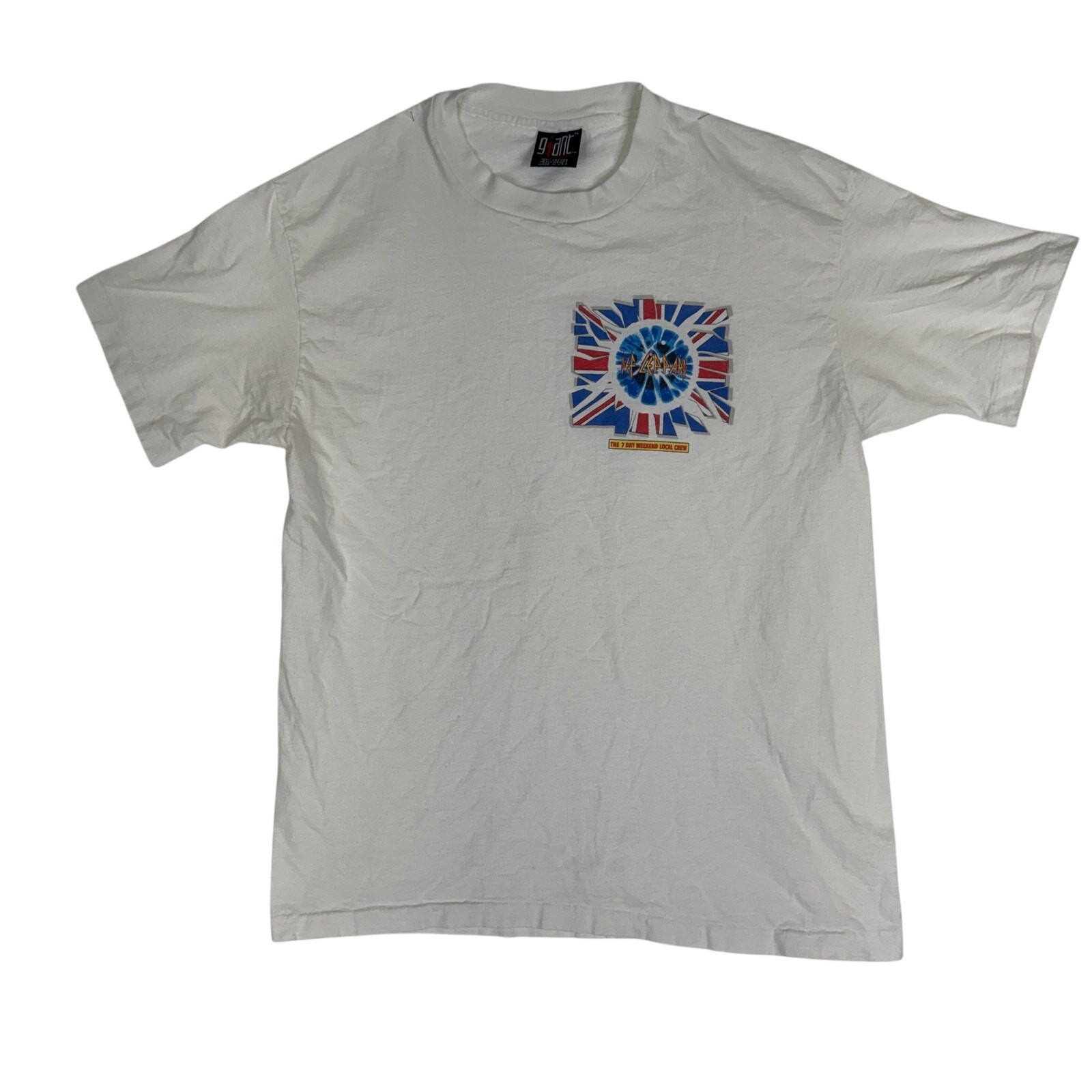 Vintage 1992 Def Leppard 7 Day Weekend Tour Local Crew T-Shirt Giant Tag XL Rare