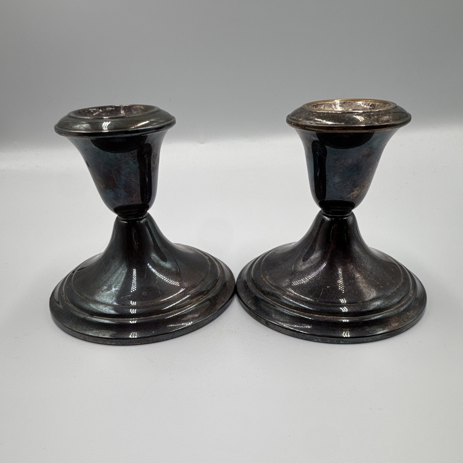 Gorham Silverplate Candlesticks Holders Pair Post-1940 YC3003