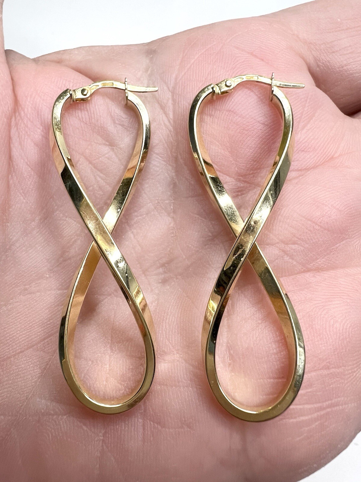 Authentic 18k Gold Infinity Hoops Earrings