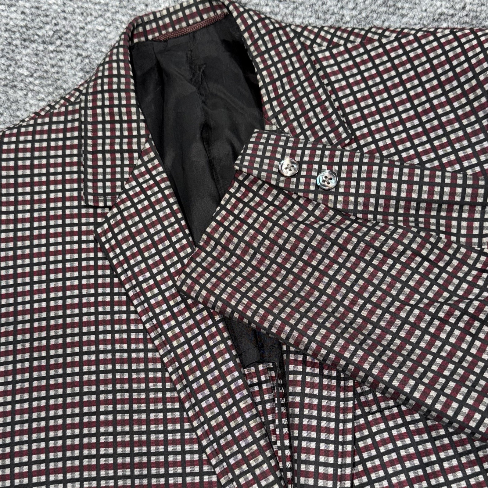 Vintage 60s Hart Schaffner Marx Mens Blazer 42R  Primavera Italian Cotton Check