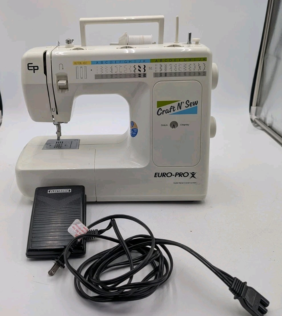 Vtg Euro-Pro Craft N\' Sew Model 7500 Sewing Machine
