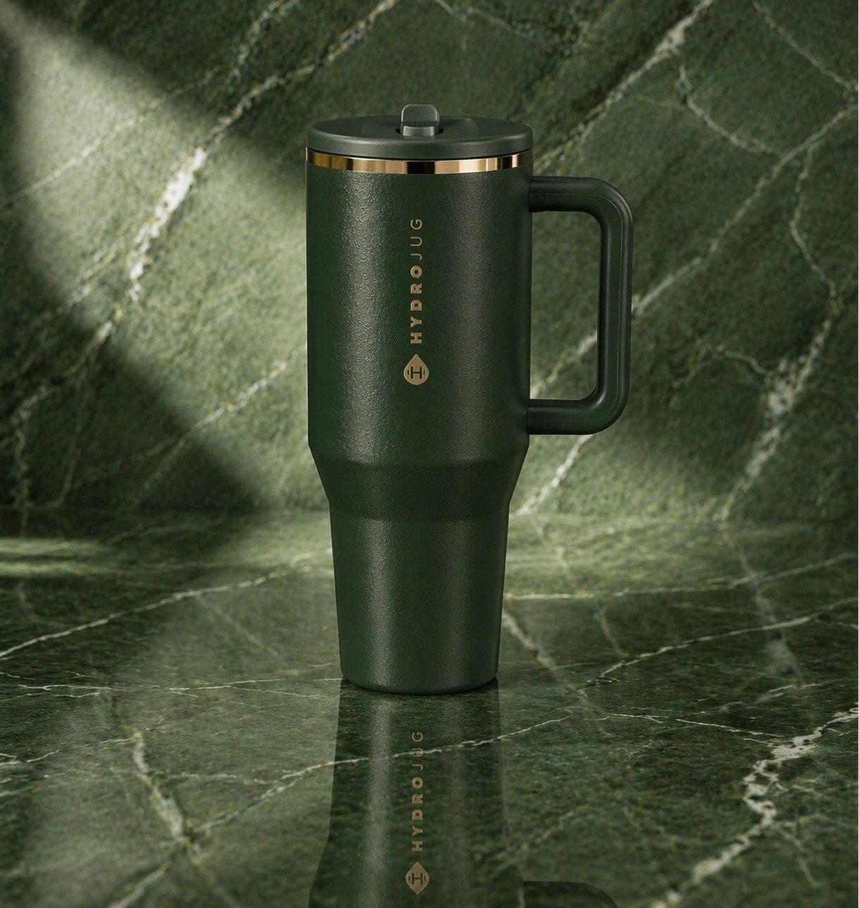 HydroJug Travel Tumbler 40oz Insulated with Straw Pine