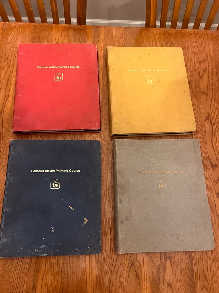 1965 Famous Artists Painting Course Complete 4 Binder Set 1-17 + Study Guide