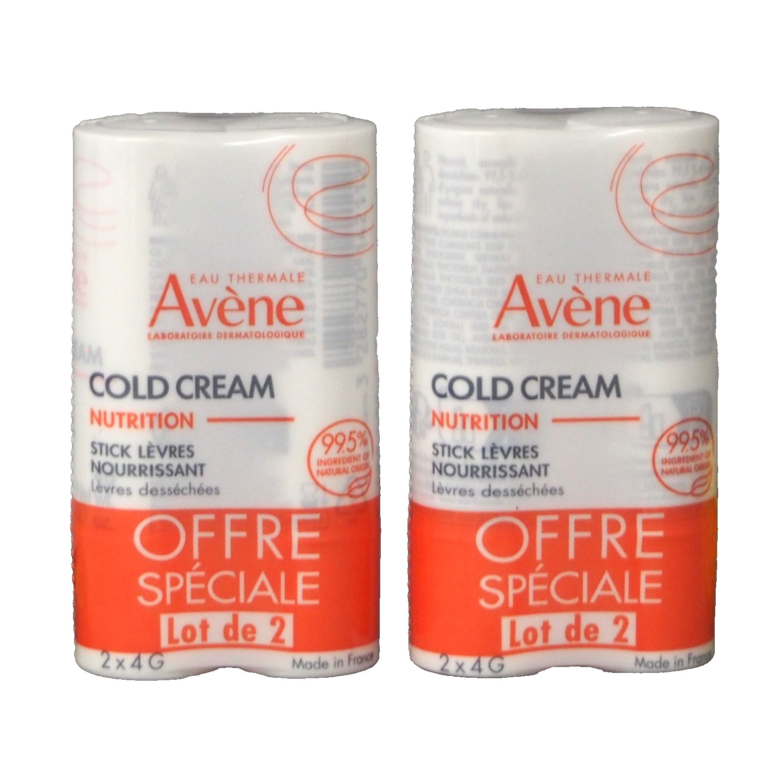 4 Pack Avene Cold Cream Nourishing Lip Balm 4g EXP 11/2028