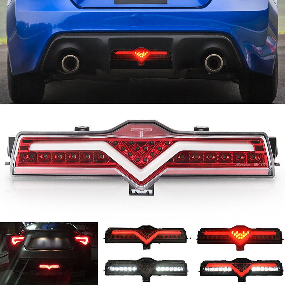 For GT-86 FRS BRZ LED Rear Bumper Reverse Brake Light Lamp USDM Valenti Red
