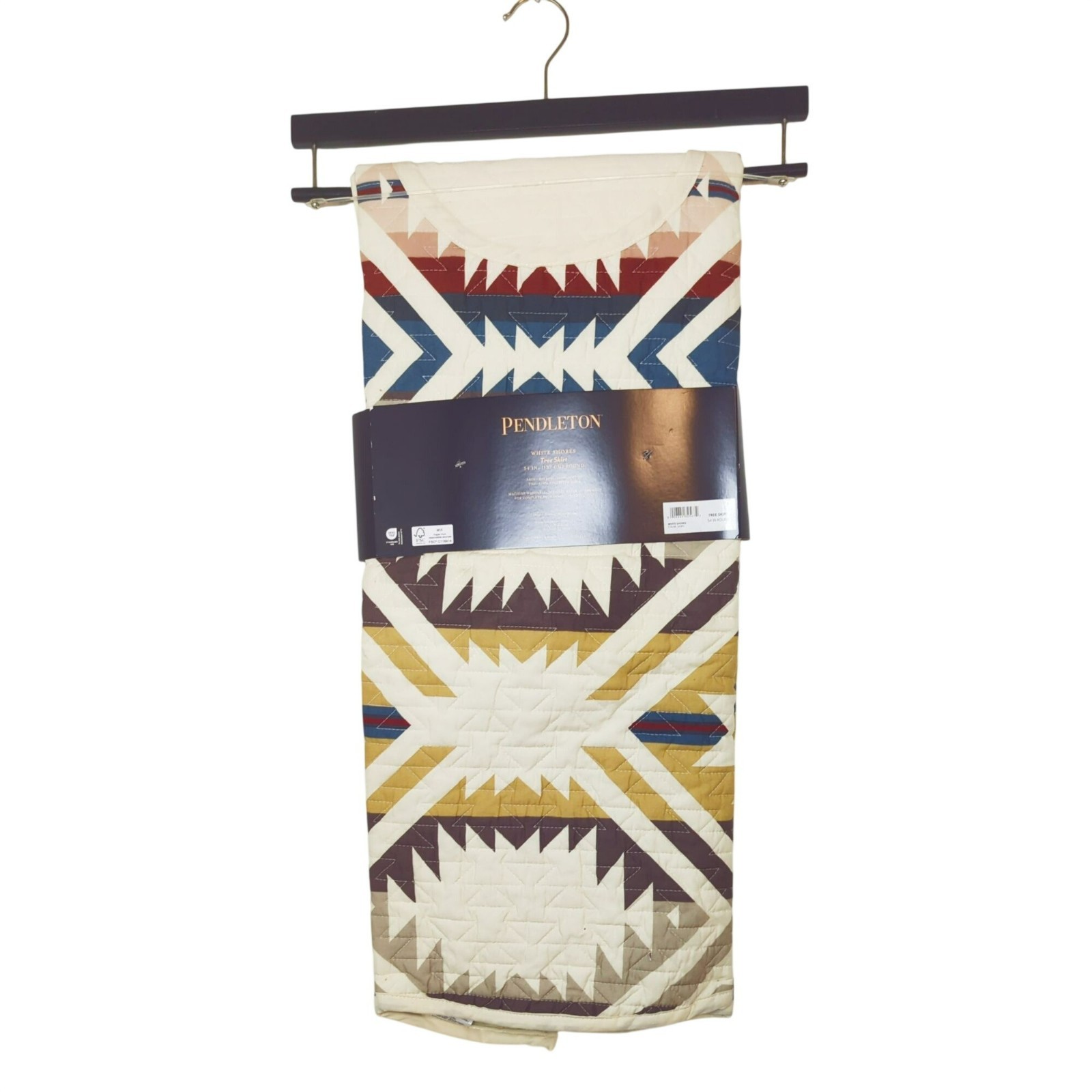 Pendleton Christmas Tree Skirt White Shores 54” Round Southwest Aztec Print