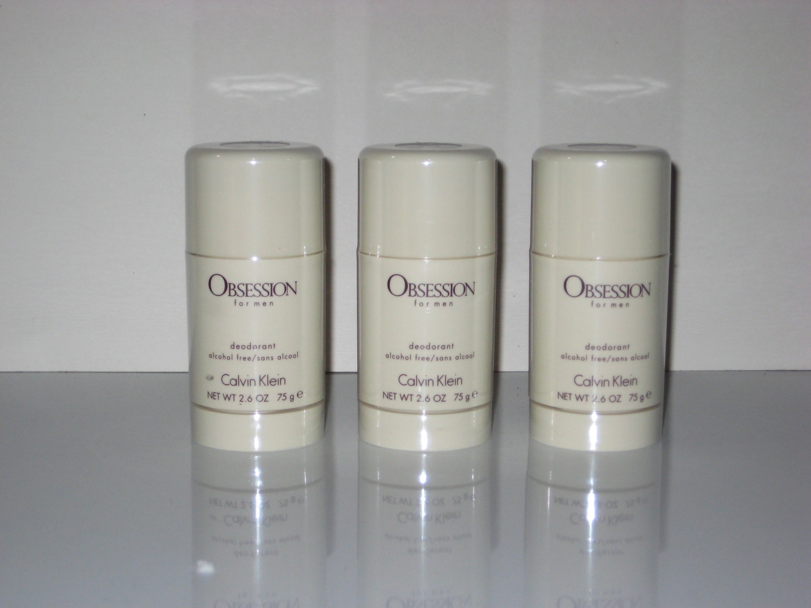 3 Pc x Calvin Klein Obsession Men Deodorant Stick Ck 2.6 Oz / 75 g Deo Stick NEW