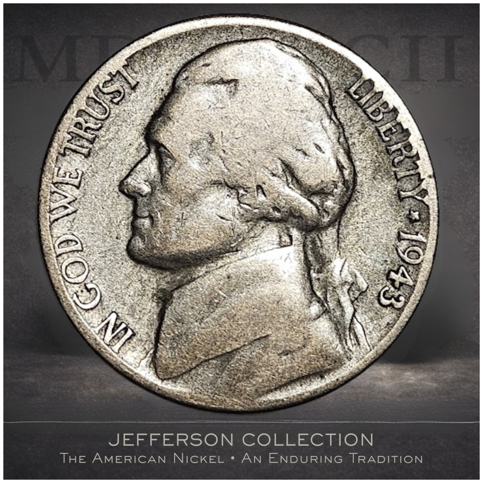 U.S. World War II 1943-S Jefferson Nickel – Large Wartime Mint Mark – 35% Silver