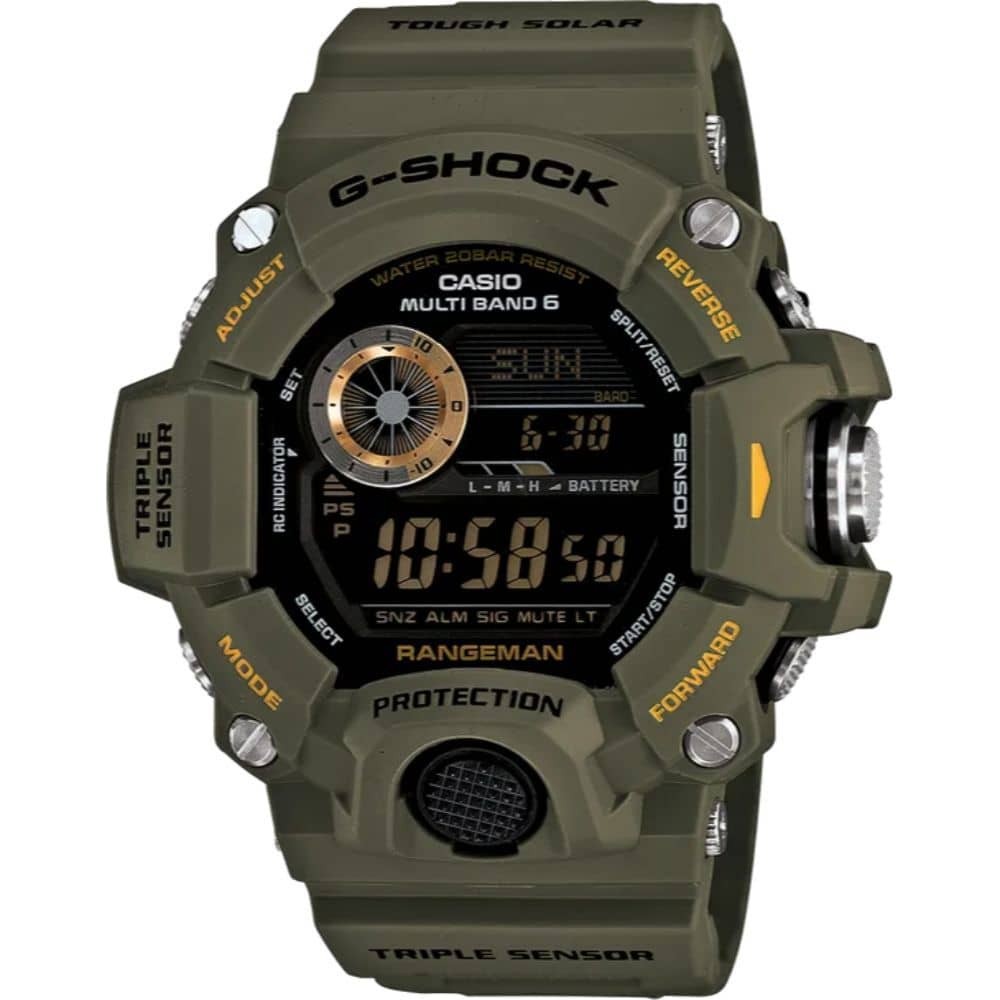 G-SHOCK RANGEMAN GW9400-3 Military Green Triple Sensor Solar Digital Watch 
