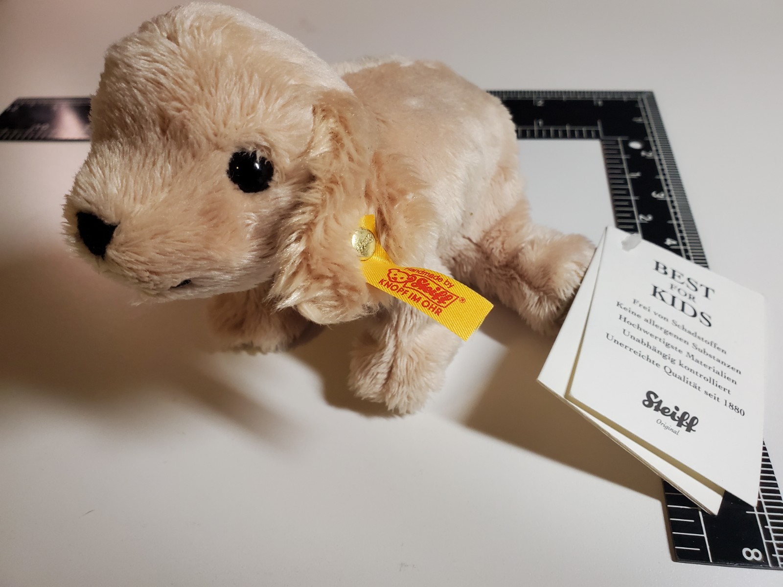 Steiff Lumpi Bean Filled W Tag Floppy Puppy Dog Disney Plush Golden Retriever