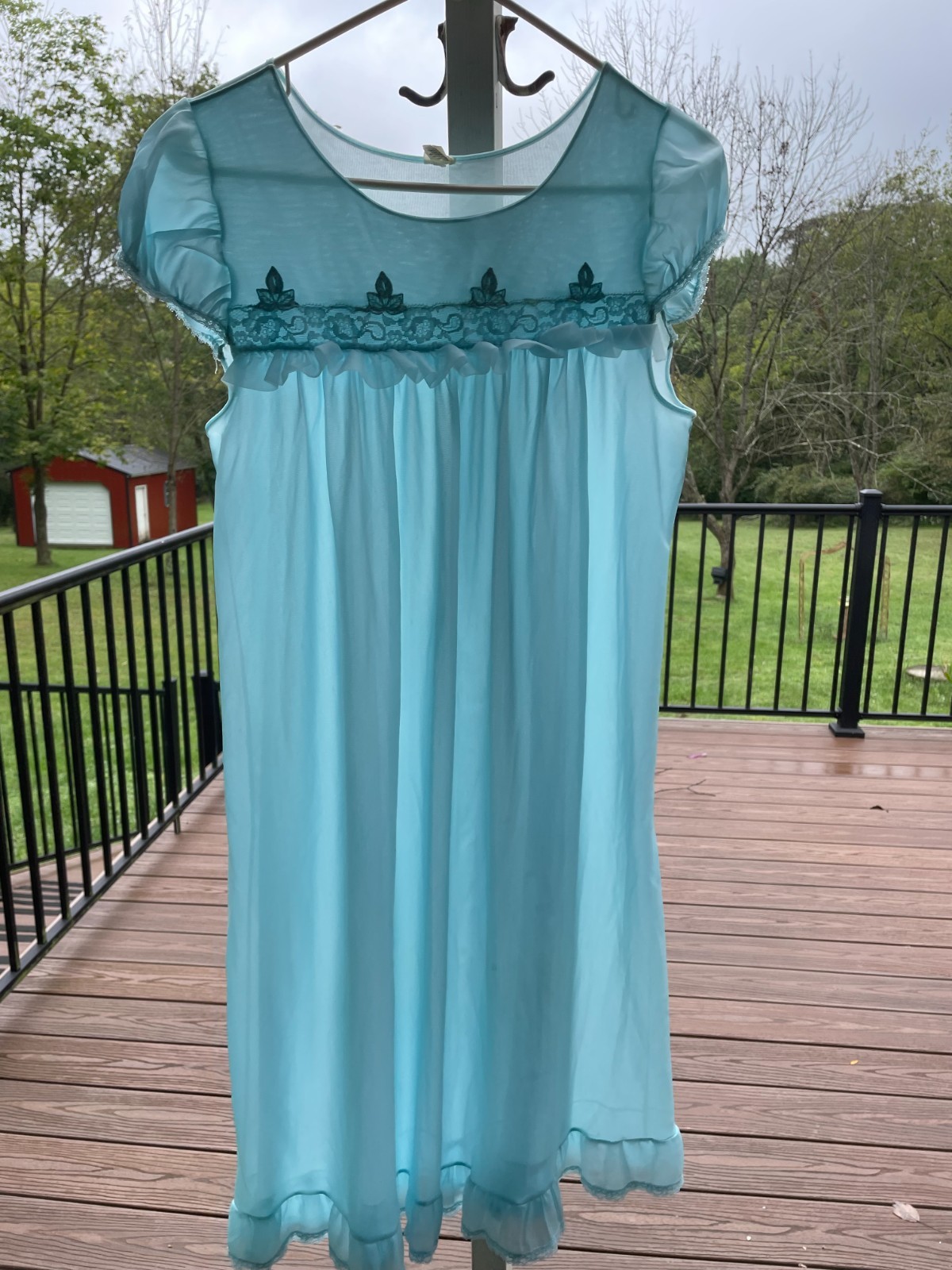 Vintage 60s /70s Texsheen Blue Nylon Babydoll Nightgown Women\'s Size 14 Vintage 60s /70s Texsheen Blue Nylon Babydoll Nightgown Women\'s Size 14