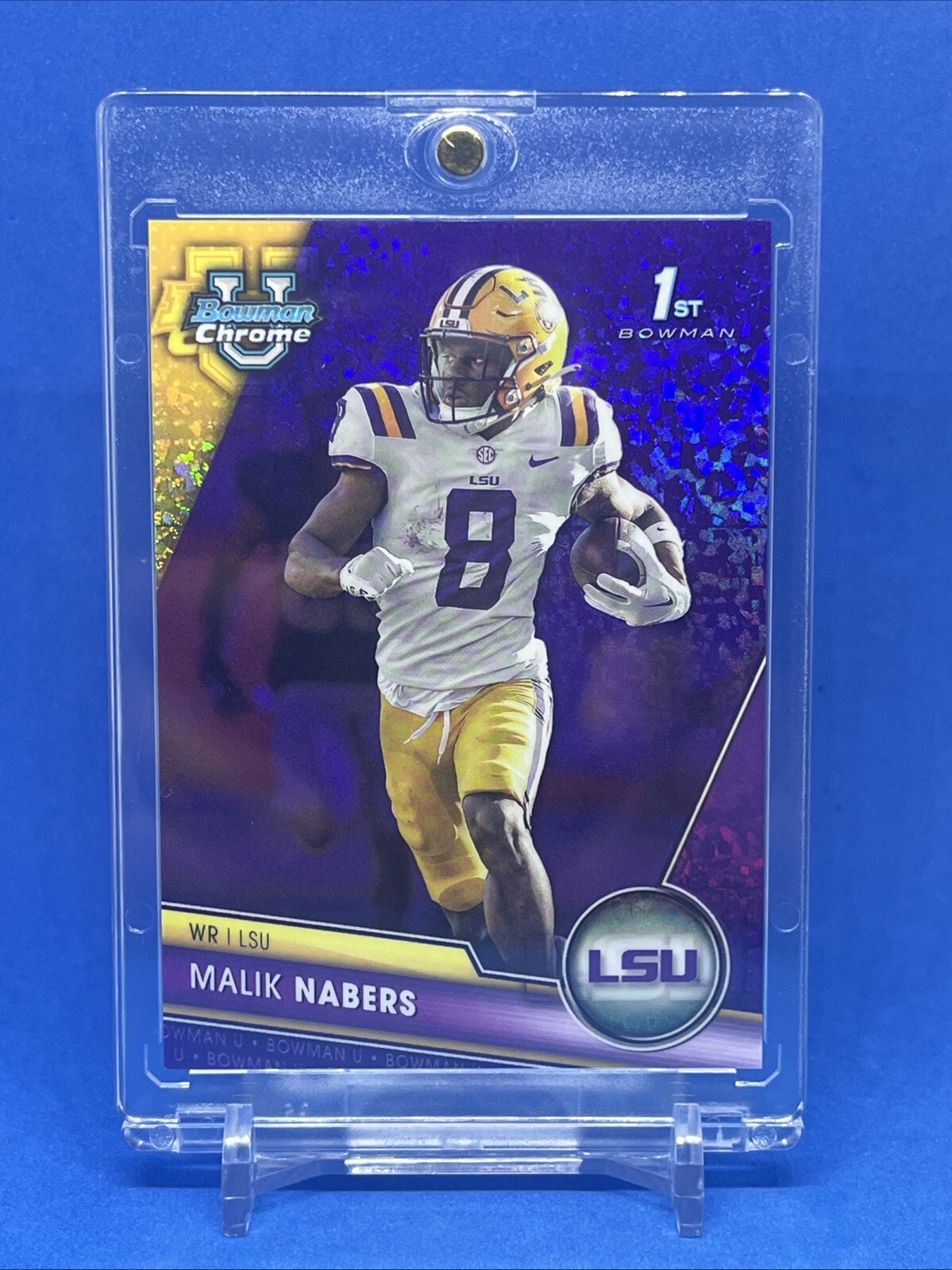 MALIK NABERS ROOKIE PURPLE DIAMOND Chrome RC Card - LSU TIGERS NFL DRAFT GIANTS MALIK NABERS ROOKIE PURPLE DIAMOND Chrome RC Card - LSU TIGERS NFL DRAFT GIANTS