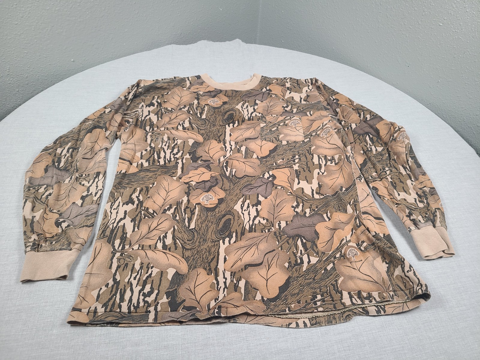 Vintage Mossy Oak Camo Shirt Mens XL Brown Fall Foliage Camouflage Hunting USA