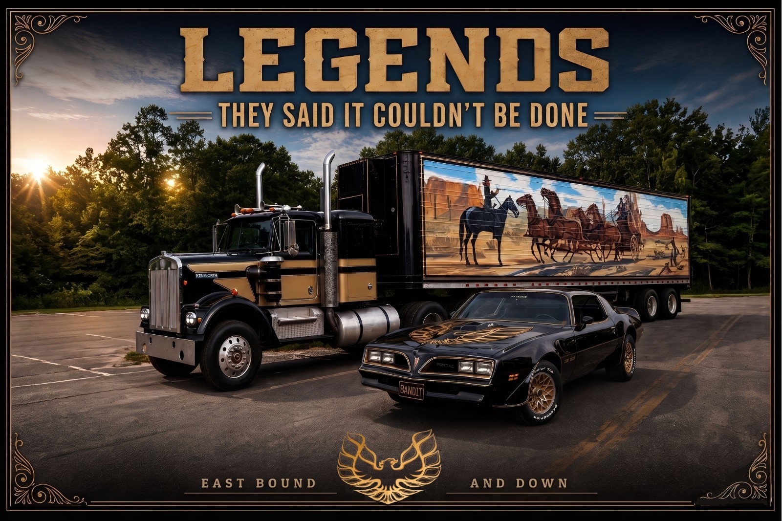 1977 Kenworth W900A Trans AM Smokey And The Bandit POSTER 24 X 36 INCH SWEET