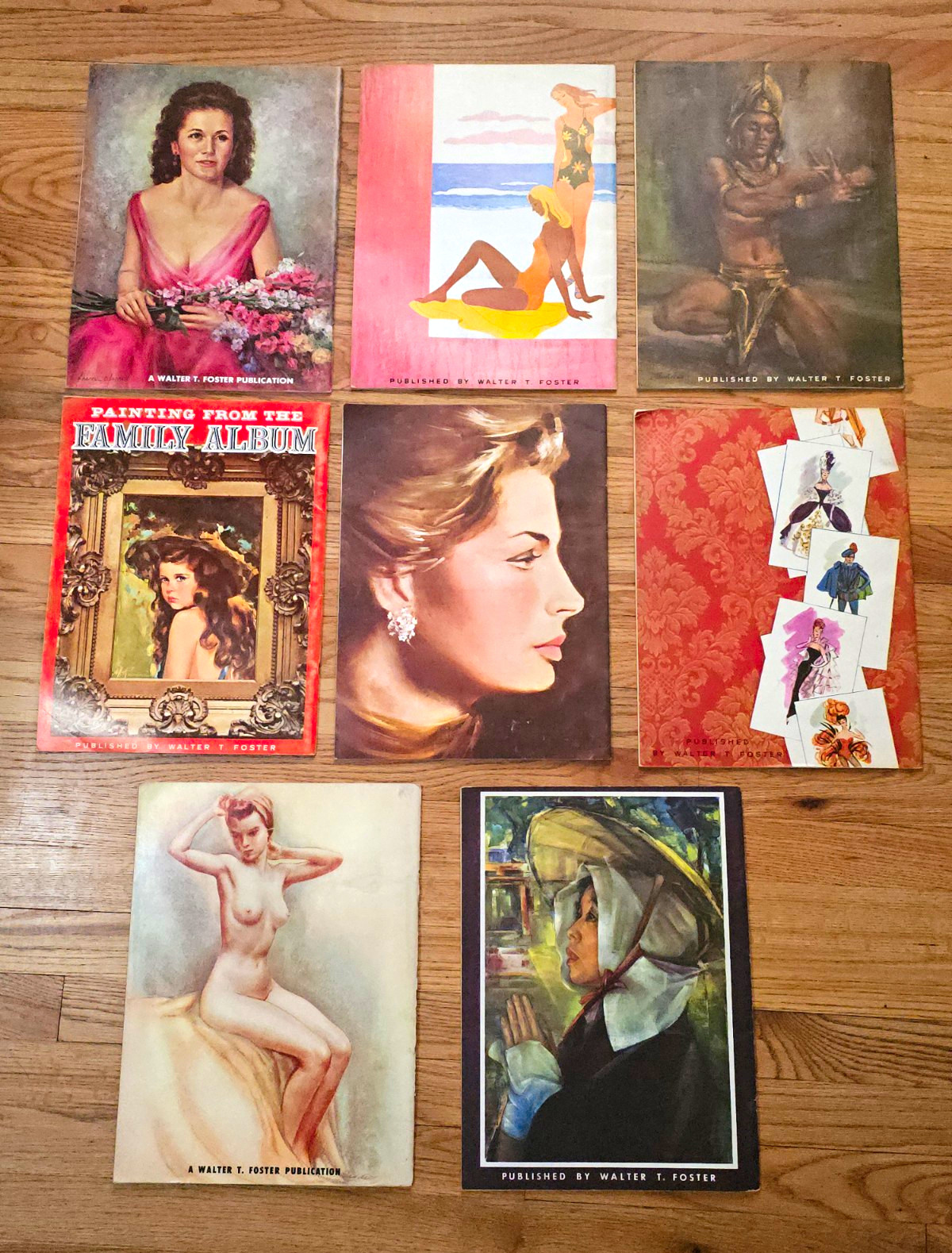 Vintage Walter Foster Art Instruction Books Lot - 8 Large Format Books Perfect C