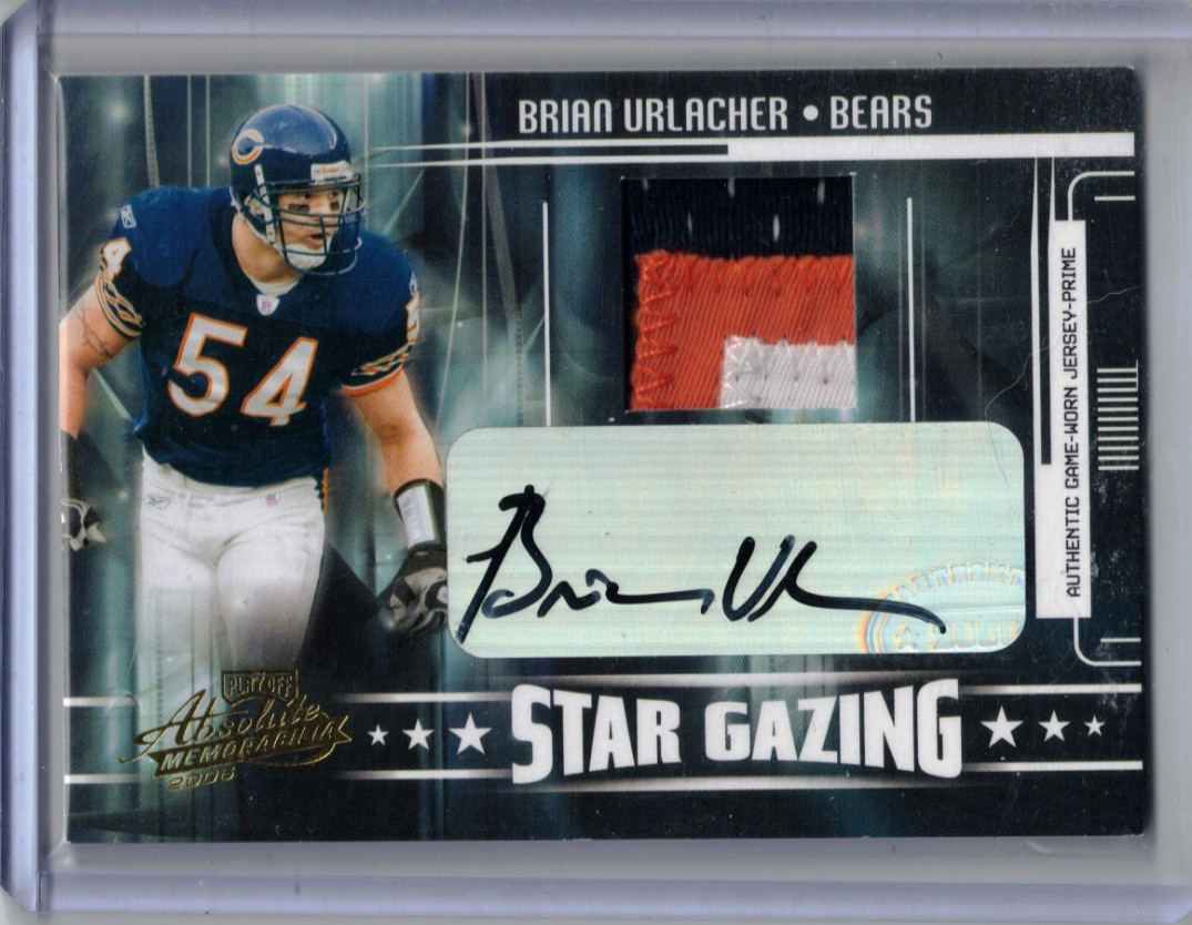 2005 Donruss Playoff Brian Urlacher Star Gazing Jersey Game Used Patch Auto /150