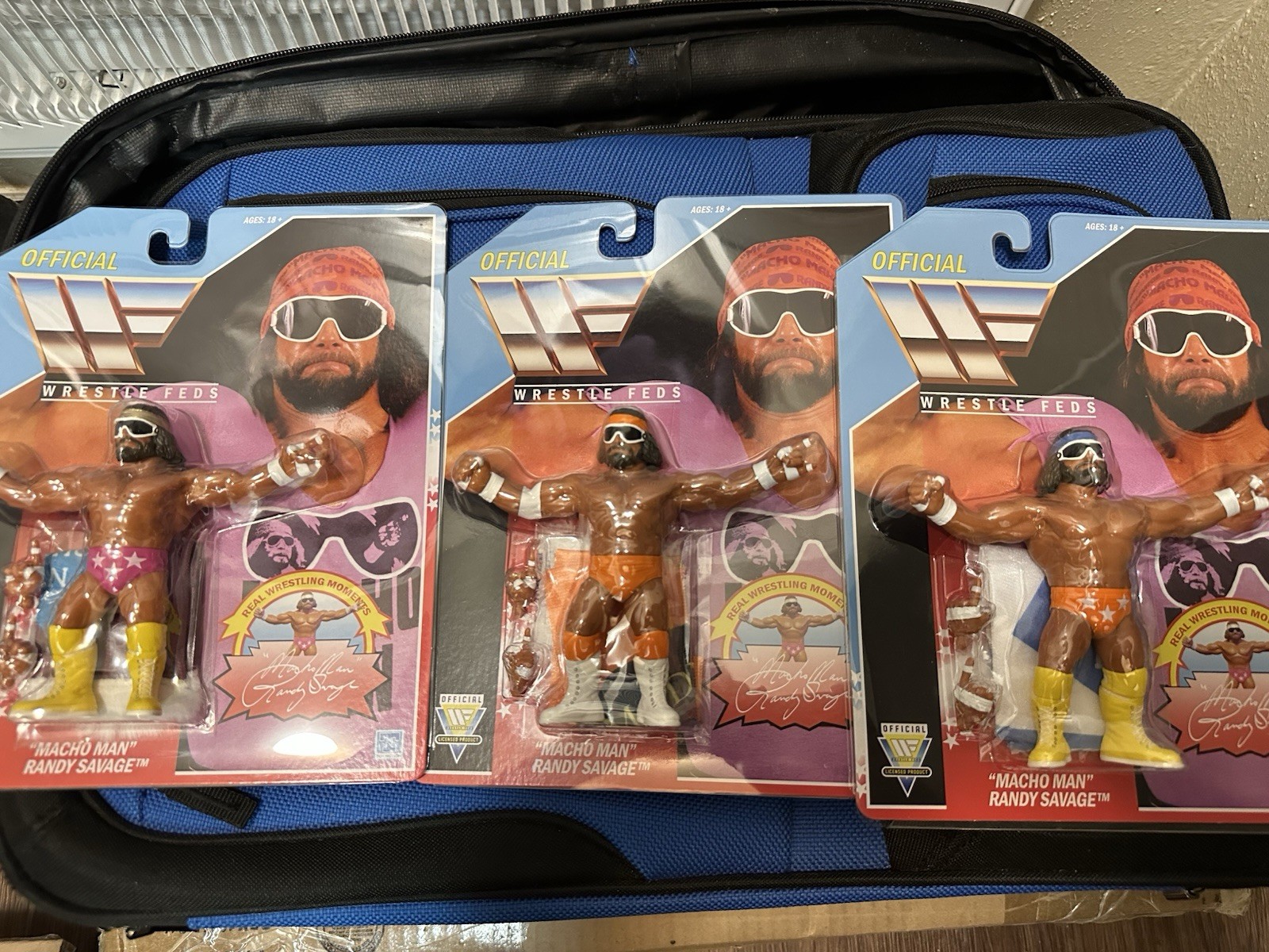 Toy Notion Wrestle Feds Macho Man Randy Savage WM 3 4 5 Figs SET of 3 Ltd Ed WWF
