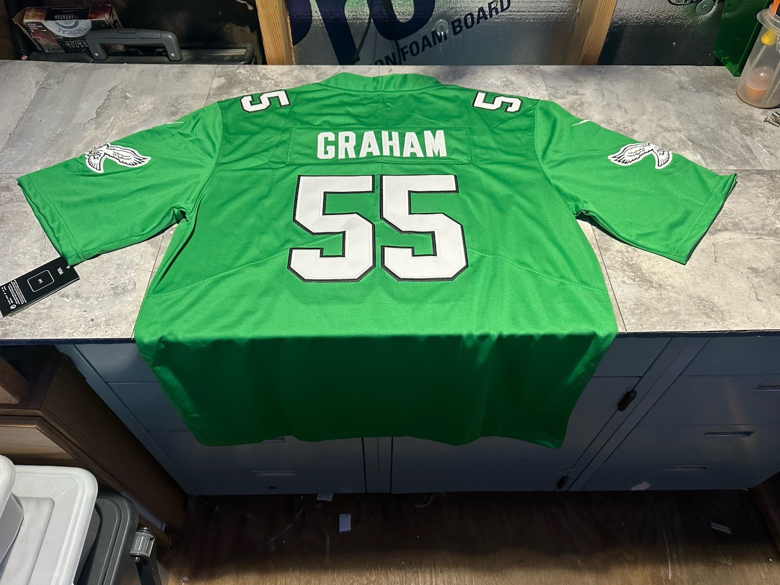 NWT Men’s Nike Brandon Graham Kelly Green Jersey Small Eagles Throwback.