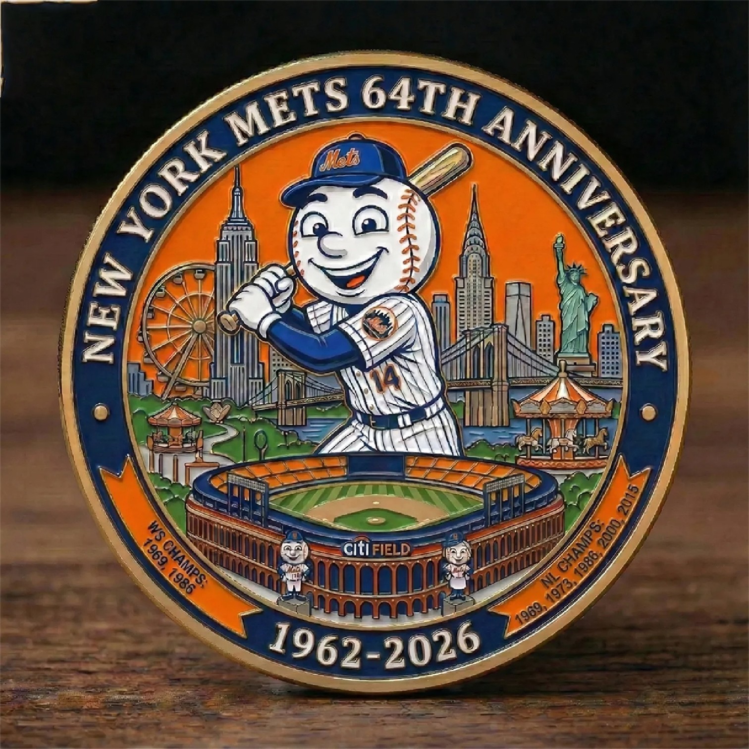 New York Mets 64Th Anniversary Commemorative Coin