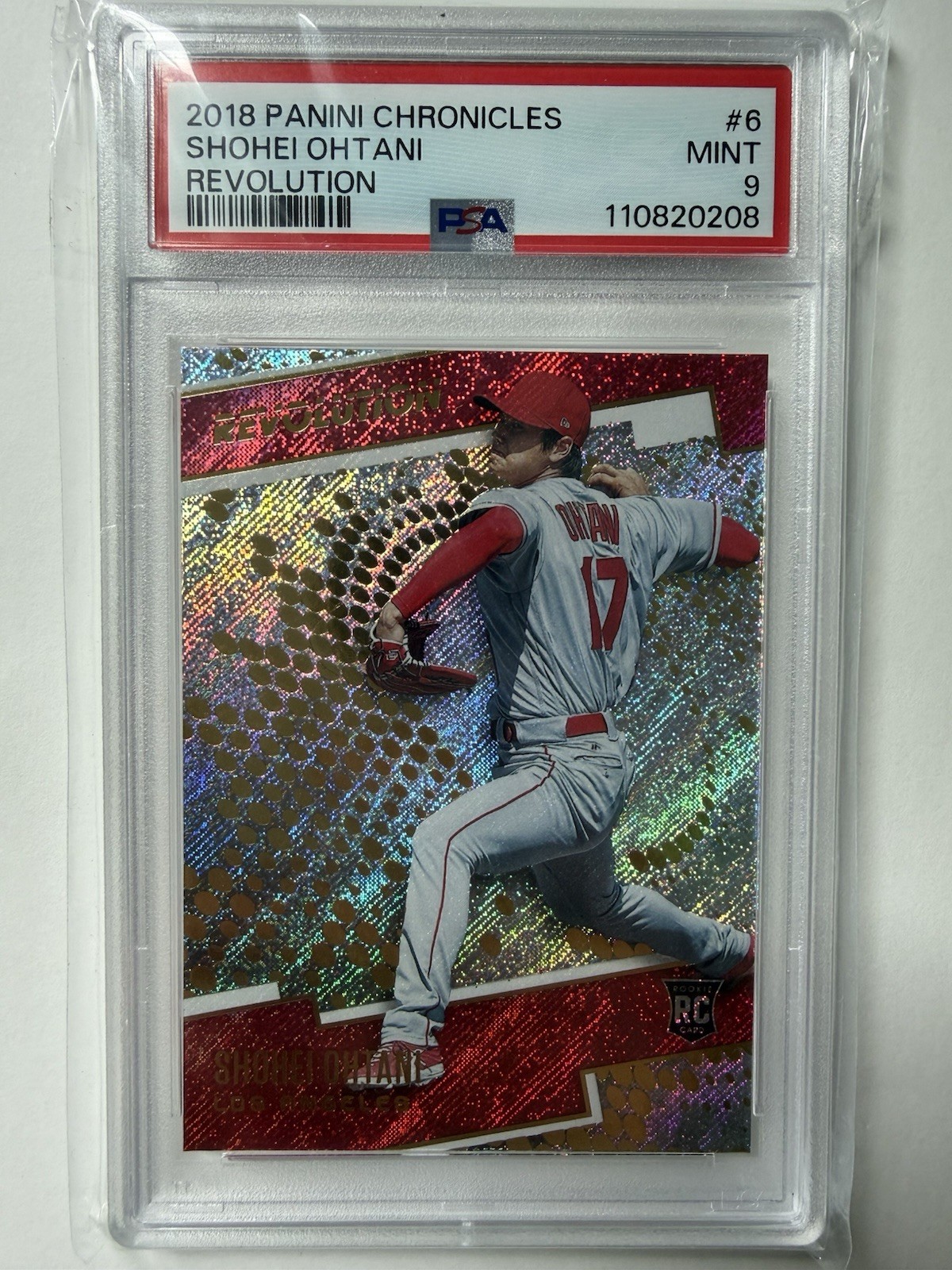 Shohei Ohtani 2018 Panini Chronicles Revolution Rapture #6 Rookie RC PSA 9 Shohei Ohtani 2018 Panini Chronicles Revolution Rapture #6 Rookie RC PSA 9