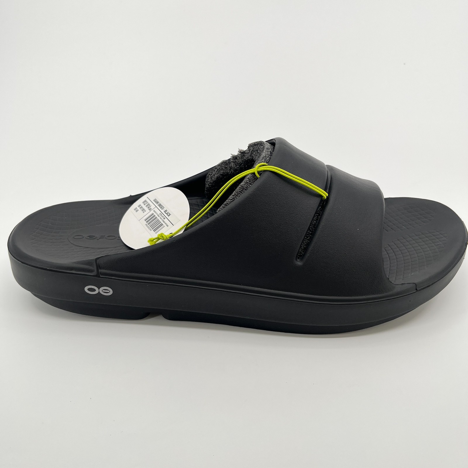 Oofos OOahh Mens Size 12 Black Beach Walking Outdoor Recovery Slide Sandals